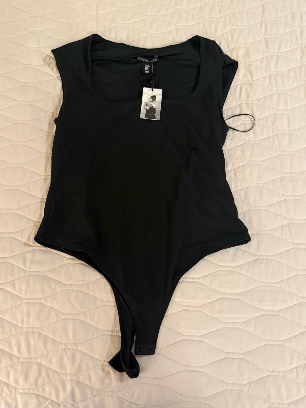 Sincerely Jules Black Sleeveless Crewneck Bodysuit XL NWT